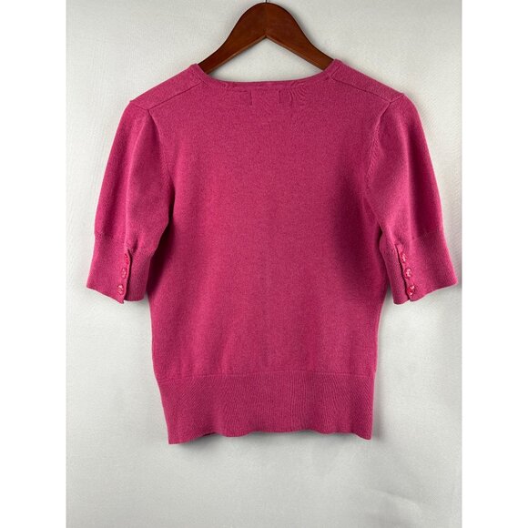 Kersh Womens Cardigan Sweater S Pink Button-Front Short Sleeve Cotton Blend - Picture 5 of 6